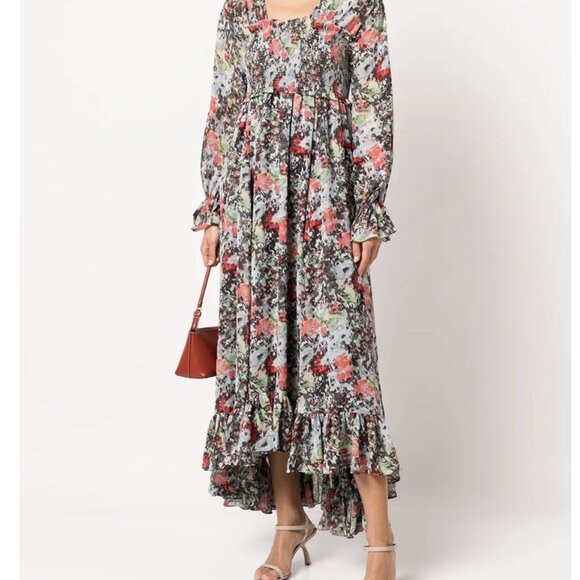 5a7 Cinq à Sept Leigh Floral-Print Ruffle Maxi Dress – Size 2 - Picture 15 of 16